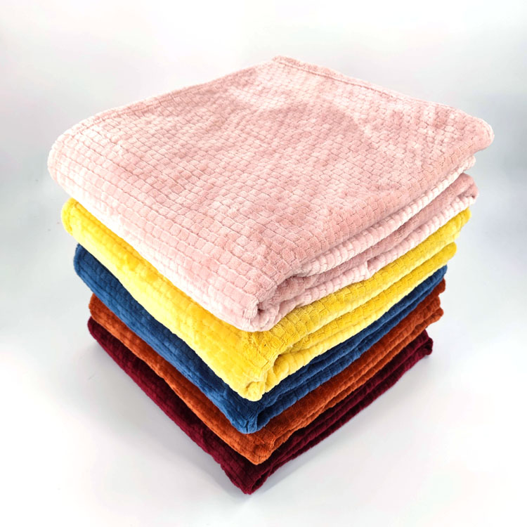 Cozy Textured Waffle Knit Flannel Soft Throw Blanket Wholesales